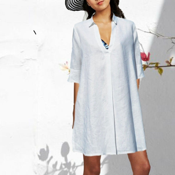 witte linnen blouse