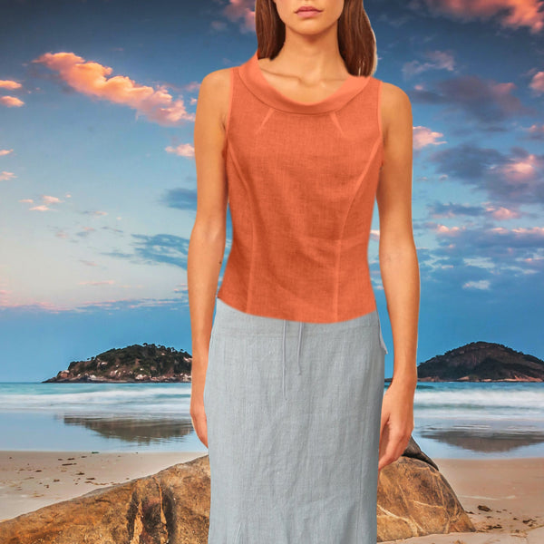 retro bloesje met boothals kraag van katoenen voile/ organic cotton retro summer blouse