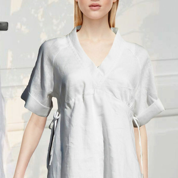 witte linnen blouse