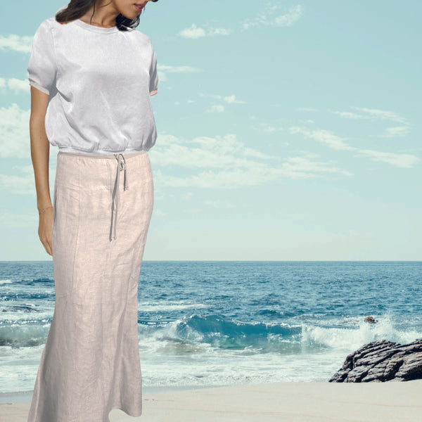 Cupro cropped sweater blouse