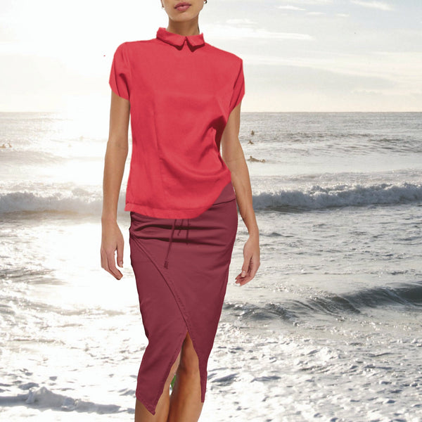 Cupro blouse met rugsluiting / Cupro blouse with back closure