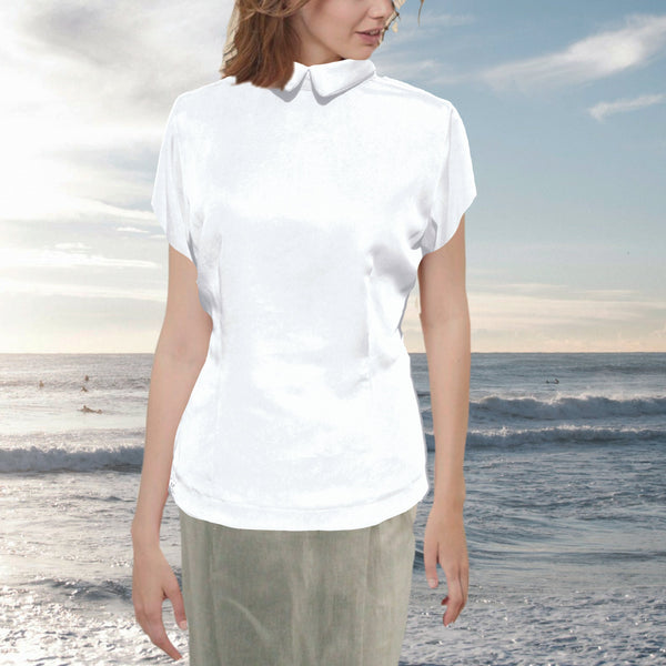 Cupro blouse met rugsluiting / Cupro blouse with back closure