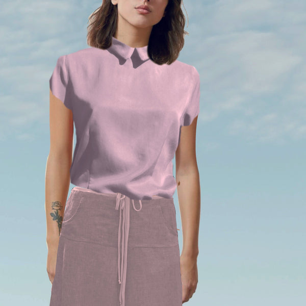 Cupro blouse met rugsluiting / Cupro blouse with back closure