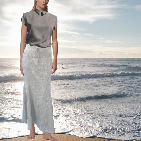 Cupro blouse met rugsluiting / Cupro blouse with back closure