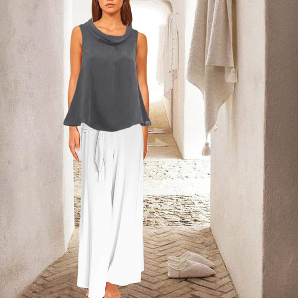 Cupro A- lijn blousje met boothals  / Cupro A-line blouse