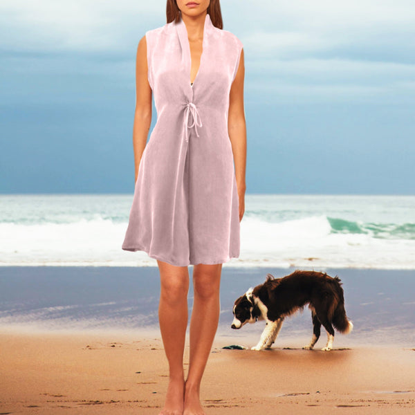 Cupro tuniek met sjawlkraag / Cupro tunic
