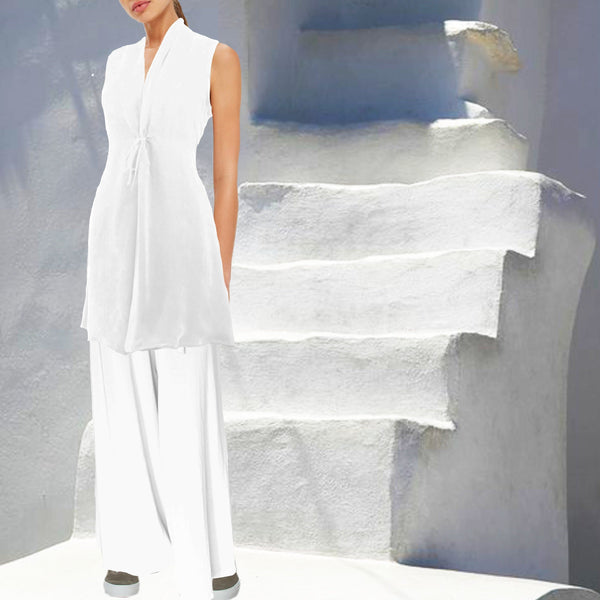 Cupro tuniek met sjawlkraag / Cupro tunic