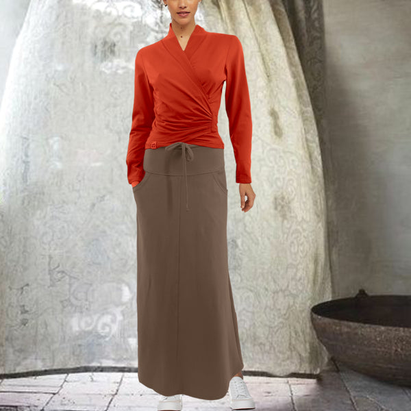 Wikkelvest van organische katoenen tricot / wrap cardigan of organic jersey
