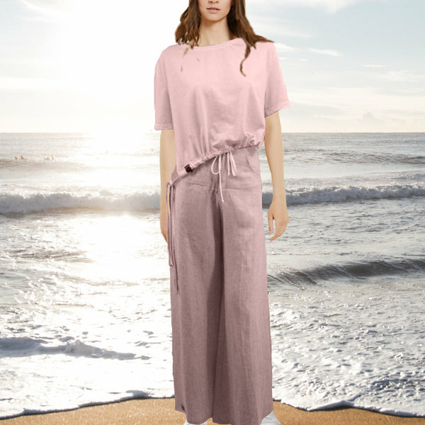 Cropped T shirt in linnen mix / Cropped  T shirt in linen mix