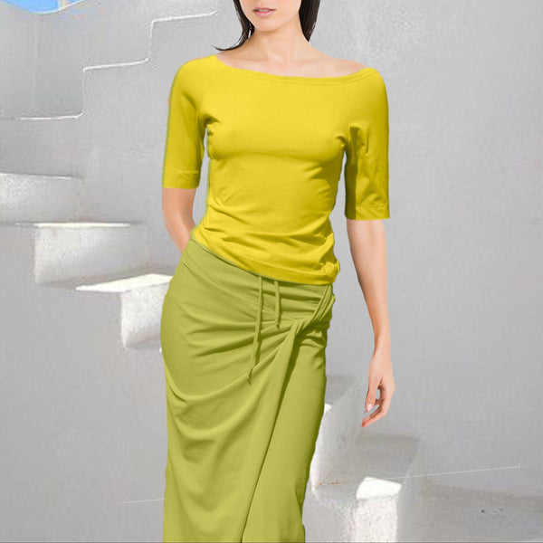 Lange bio katoenen tricot koker rok / maxi pencil skirt organic cotton