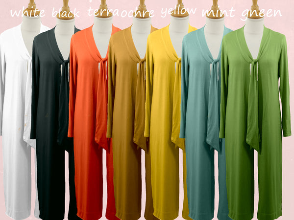 Lang vintage Tencel vest / Tencel long cardigan in vintage style
