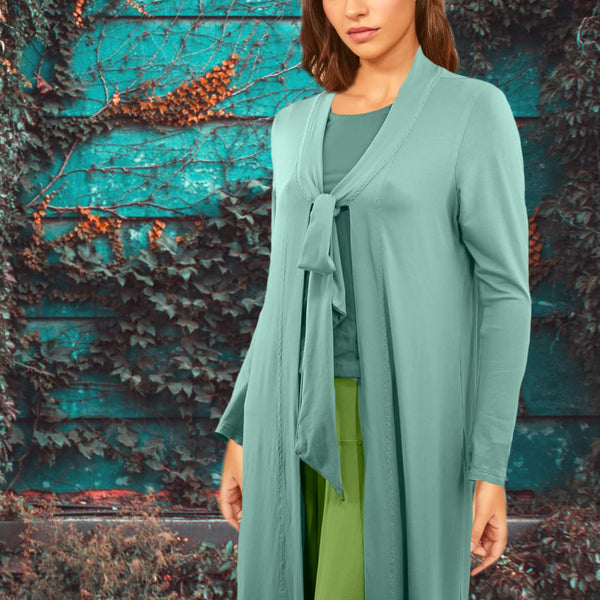 Lang vintage Tencel vest / Tencel long cardigan in vintage style