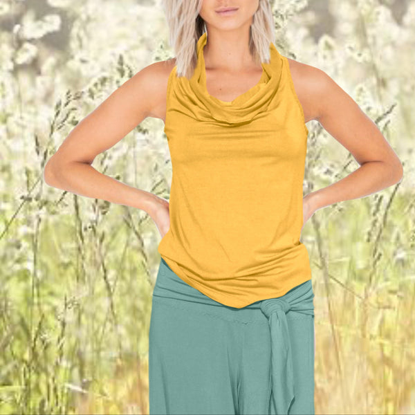 Tencel hemdje met drape hals/ Tencel camisole with drape collar