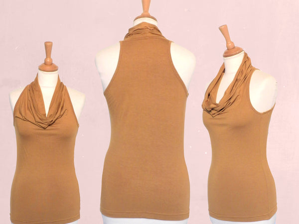Tencel hemdje met drape hals/ Tencel camisole with drape collar