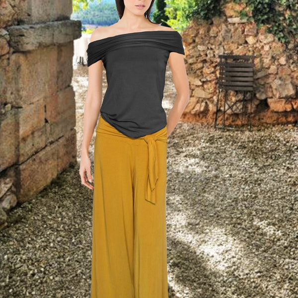 Tencel hemdje met drape hals/ Tencel camisole with drape collar