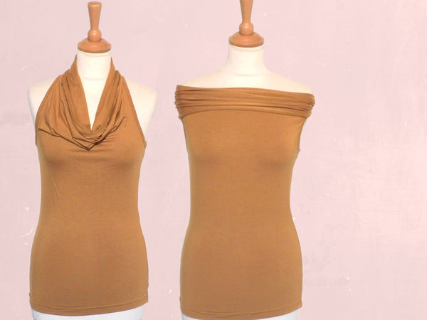 Tencel hemdje met drape hals/ Tencel camisole with drape collar