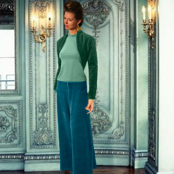 Palazzo broek in soepele nicky velours / Palazzo pants in cotton velvet