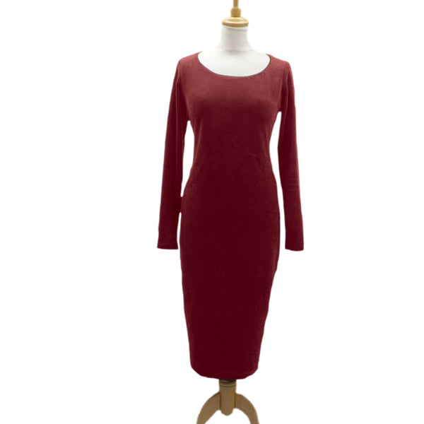 Basic velours kokerjurkje / Basic velvet pencil dress