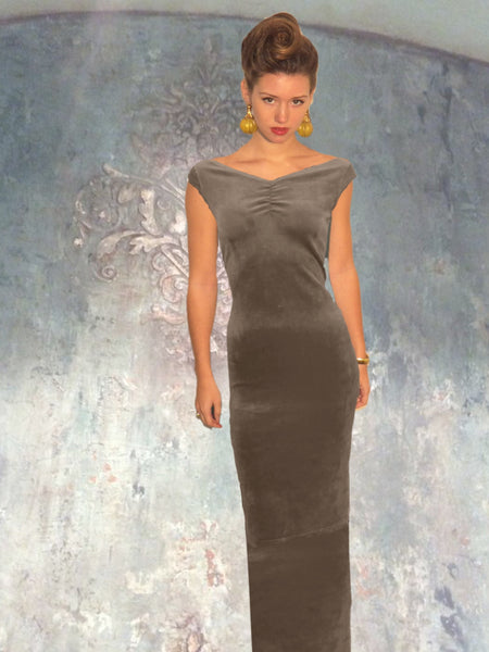 velours maxi jurk