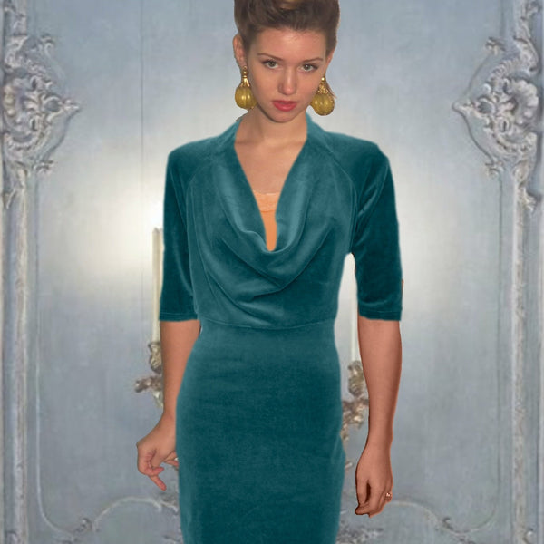 blauw velours jurkje
