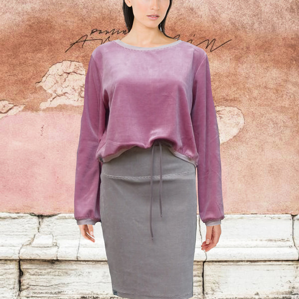 Korte velours sweater/ Cropped velvet sweater