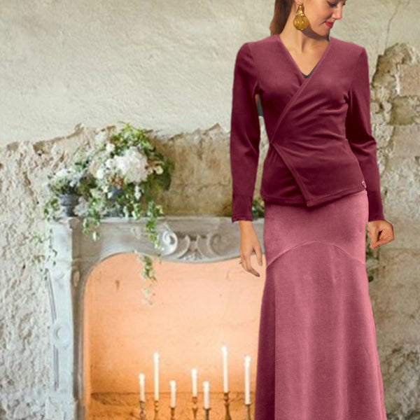 velvet maxi skirt