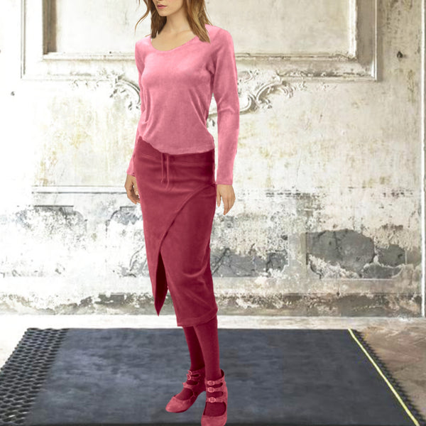 Midi koker rok van nicky velours/velvet midi pencil skirt