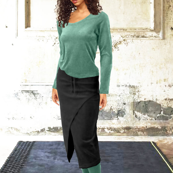 Midi koker rok van nicky velours/velvet midi pencil skirt