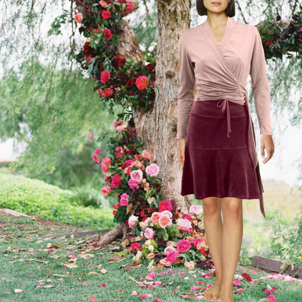 Klokrokje in soepele nicky velours / Billowing skirt in cotton velvet