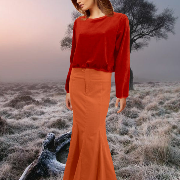 Korte velours sweater/ Cropped velvet sweater