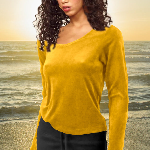 Basic shirt in velours/ Basic velvet shirt