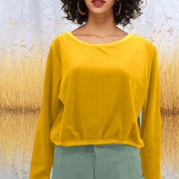 Korte velours sweater/ Cropped velvet sweater