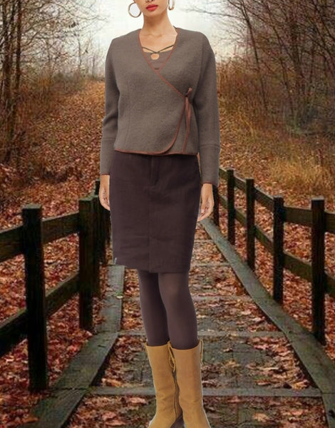 brown linen skirt