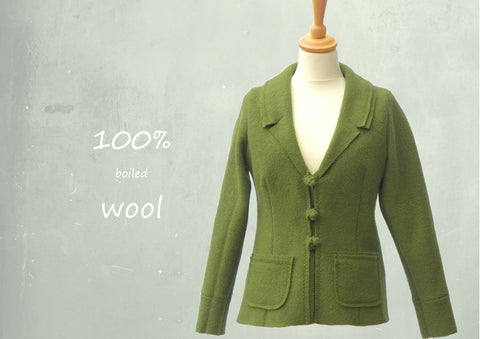 Vest-colbert van gekookte wol, boiled wool vest-jacket