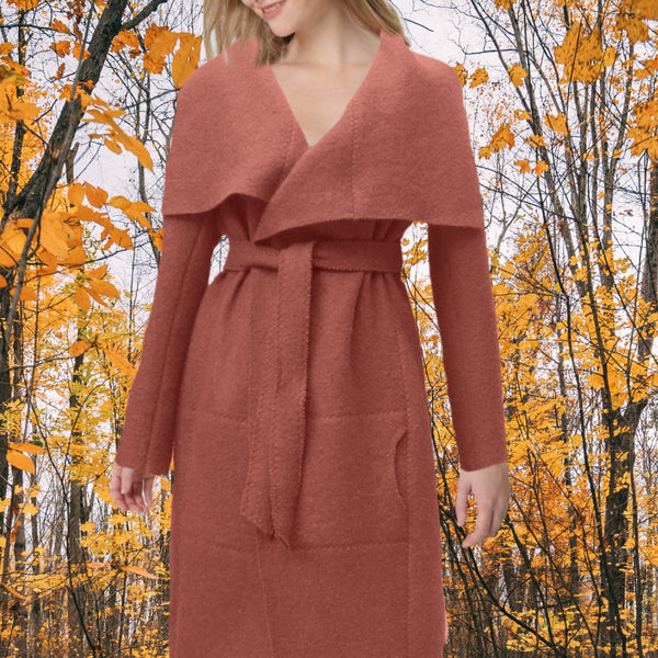Lange wollen vest-jas van gekookte wol / jacket made of boiled wool