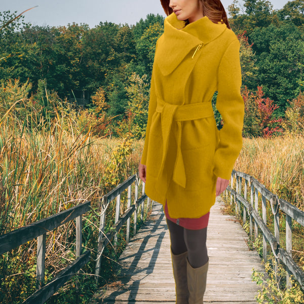 wollen vest-jas van gekookte wol / jacket made of boiled wool
