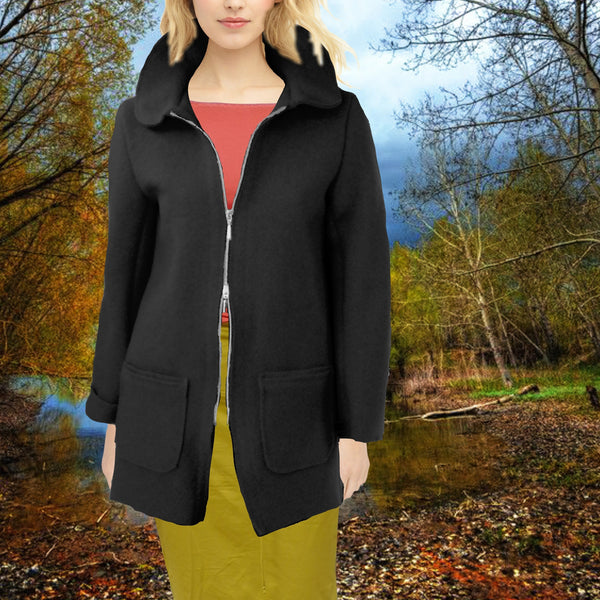 Wollen vest-jas van gekookte wol / Jacket made of boiled wool