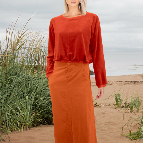 Korte velours sweater/ Cropped velvet sweater