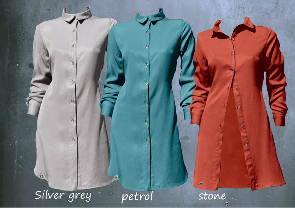 Tencel blouse dress, Tencel blouse jurkje