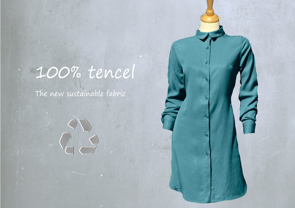 Tencel blouse dress, Tencel blouse jurkje