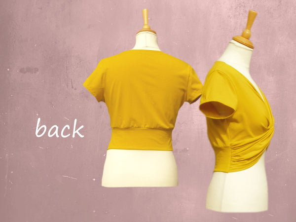 cropped shirt organische katoen / organic cotton cropped knot shirt