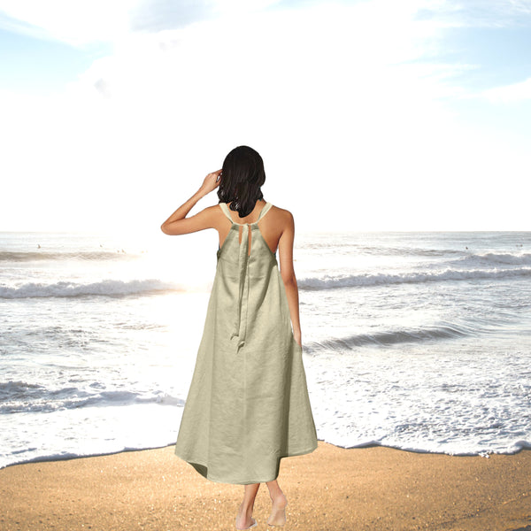 Midi linnen A lijn zomer jurkje / Midi summer swing dress