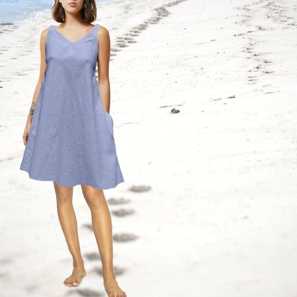 linnen A lijn zomer jurkje / summer swing dress