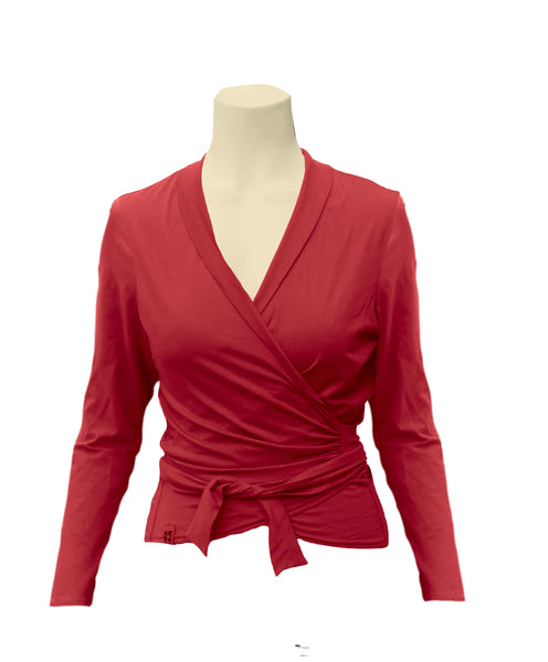 Wikkelvest van organische katoenen tricot / wrap cardigan of organic jersey