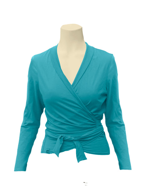 Wikkelvest van organische katoenen tricot / wrap cardigan of organic jersey