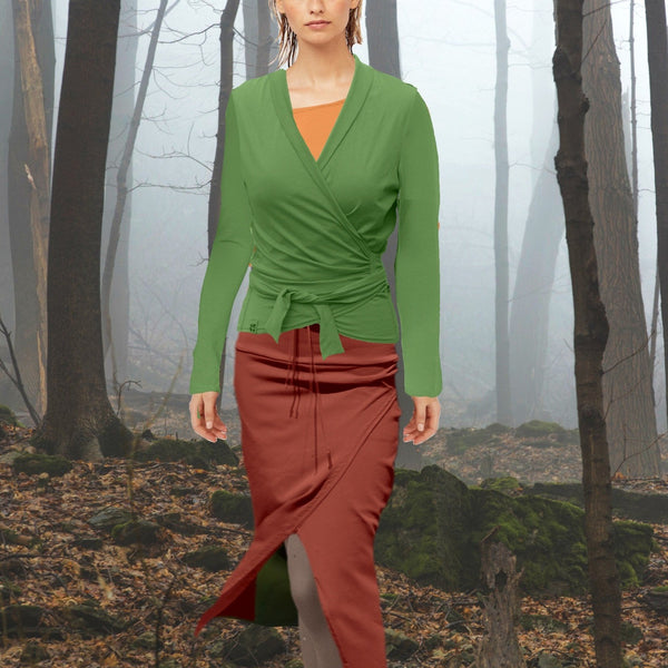 Wikkelvest van organische katoenen tricot / wrap cardigan of organic jersey