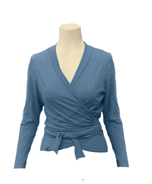 Wikkelvest van organische katoenen tricot / wrap cardigan of organic jersey