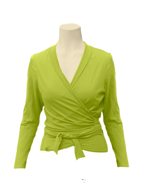 Wikkelvest van organische katoenen tricot / wrap cardigan of organic jersey