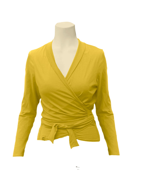 Wikkelvest van organische katoenen tricot / wrap cardigan of organic jersey