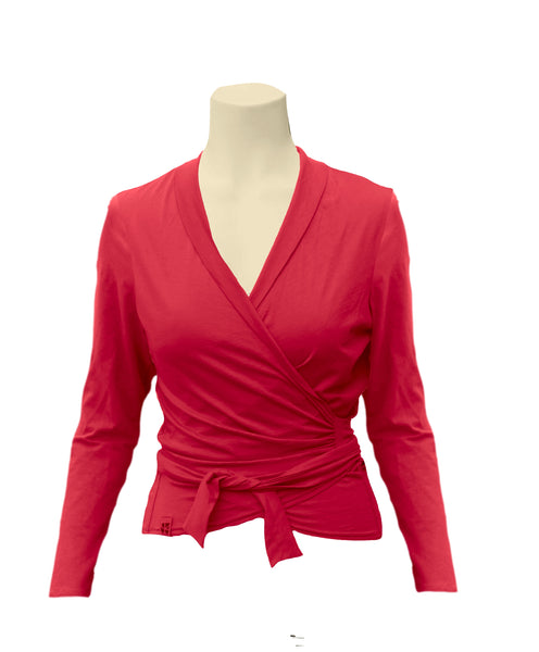 Wikkelvest van organische katoenen tricot / wrap cardigan of organic jersey